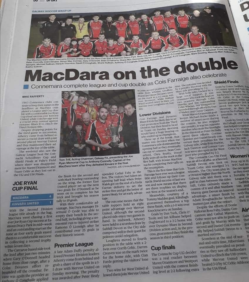 Tuairisc nuachtáin — MacDara on the double